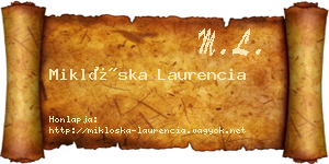 Miklóska Laurencia névjegykártya